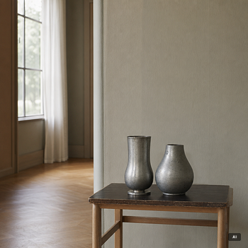 Nils Fougstedt, a set of two vases, Fabriksaktiebolaget Kronsilver, Stockholm, 1933-34.