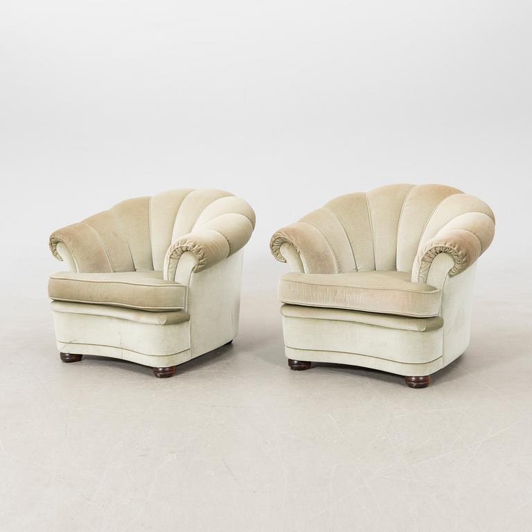 Armchairs a pair Swedish Modern 1940s.