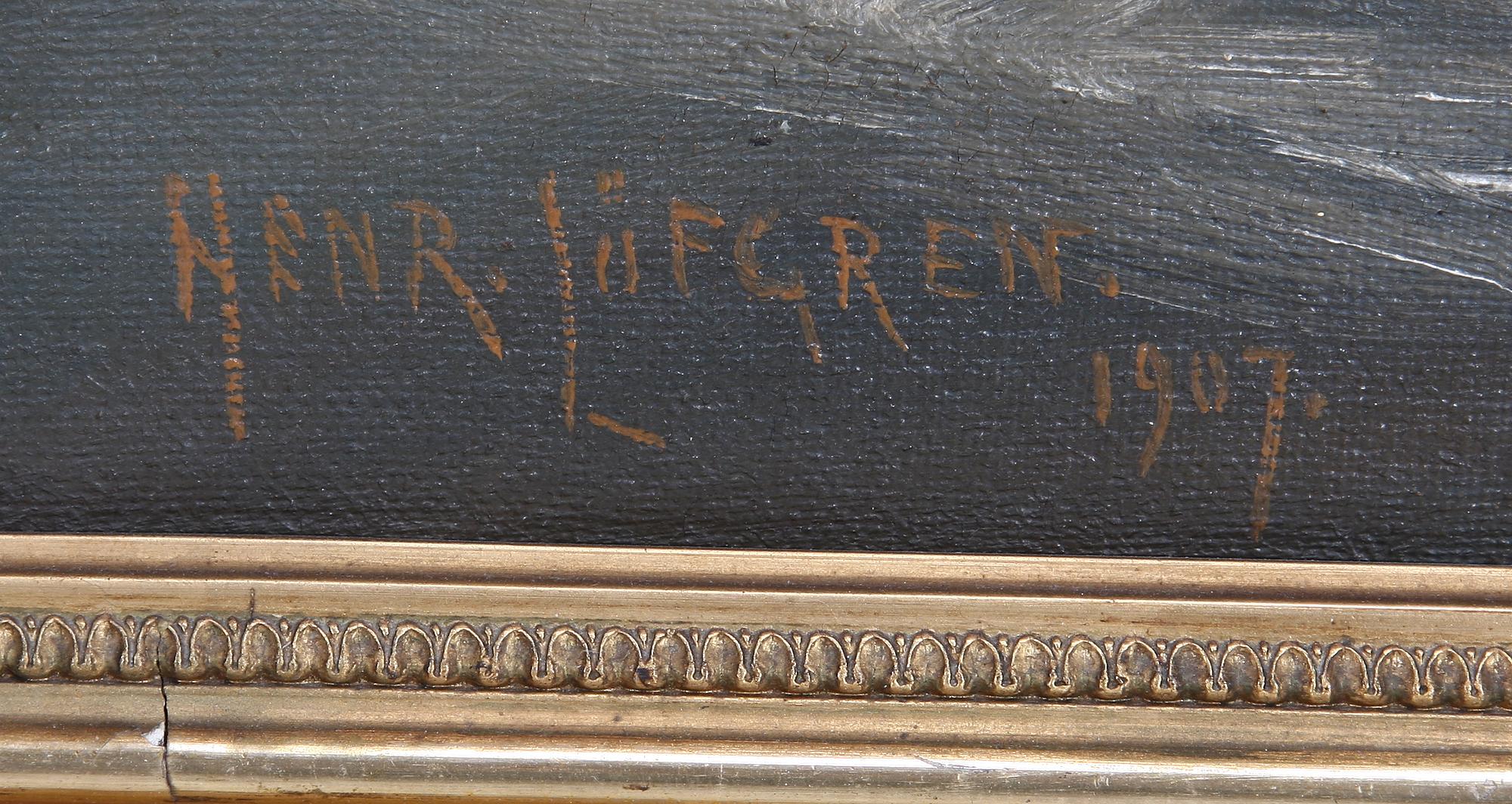 HENRIK LÖFGREN, olja på duk. Sign och dat 1907.