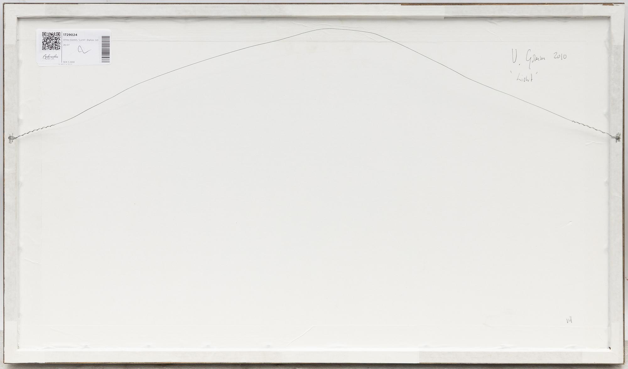 Ulrika Gomm, "Licht", Diptyk.