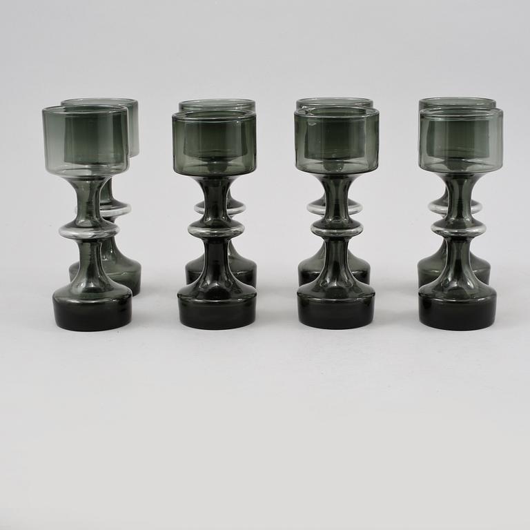 VASER, 8 st, glas, Kaj Franck, Nuutajärvi Notsjö, Finland, 1900-talets andra hälft.
