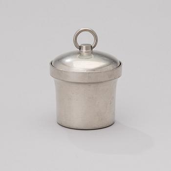 BERTEL GARDBERG, A PEWTER JAR AND COVER. Stamped Gardberg, Hopeakeskus Oy. Late 1950s.