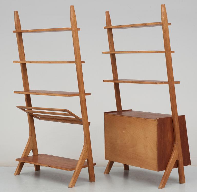 BOKHYLLOR, ett par, teak, 1950/60-tal.