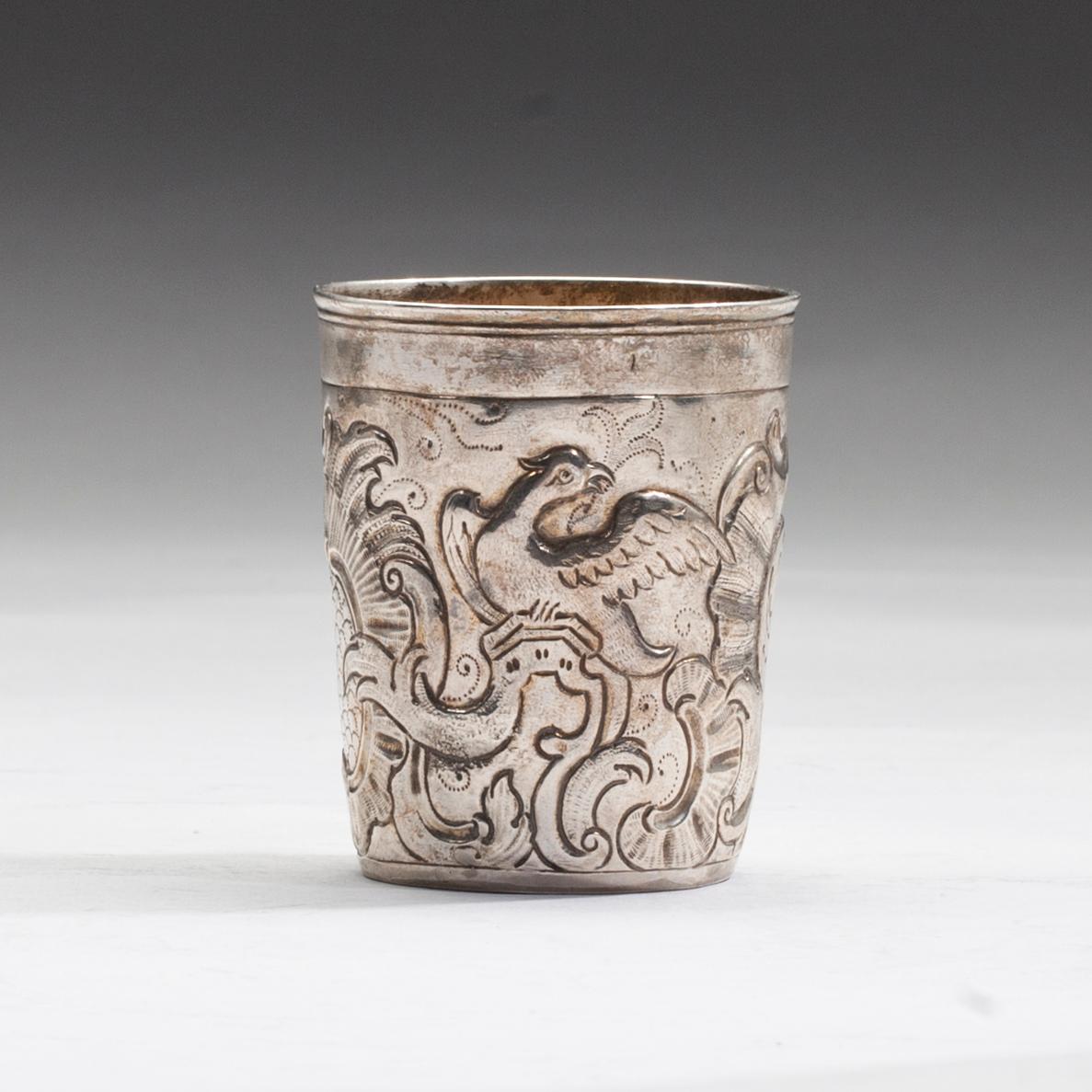 BÄGARE, silver, Ryssland/Baltikum, 1700-tal.