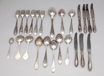 PARTI BESTICK, 24 delar, silver, mestadels GAB, Stockholm 1900-talets mitt. Tot vikt ca 615 (exkl knivar).