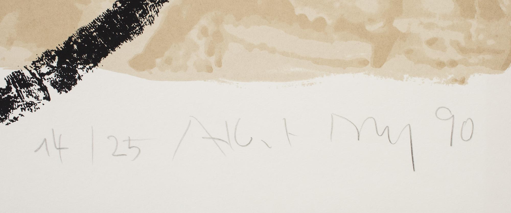 ALBERT MERZ, färgserigrafi med collage, signerad och numrerad 14/25, daterad -90.