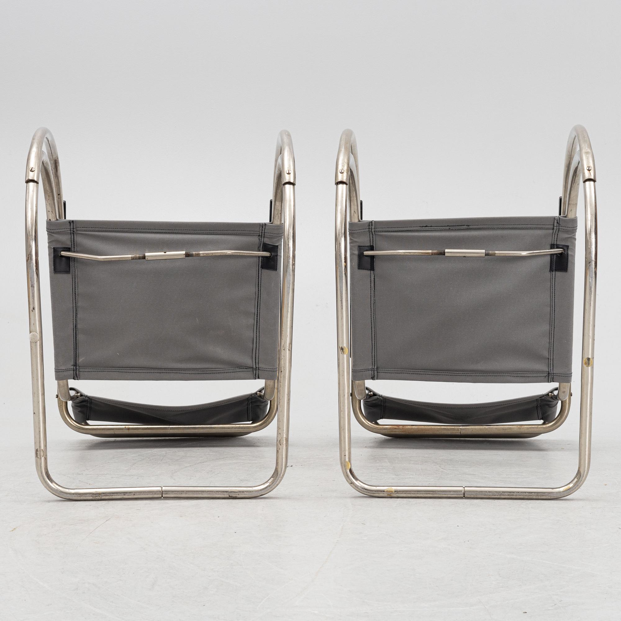 Karmstolar, ett par, modell 1001/FS. A.W. Nilssons Fabriker, Malmö 1930-tal.