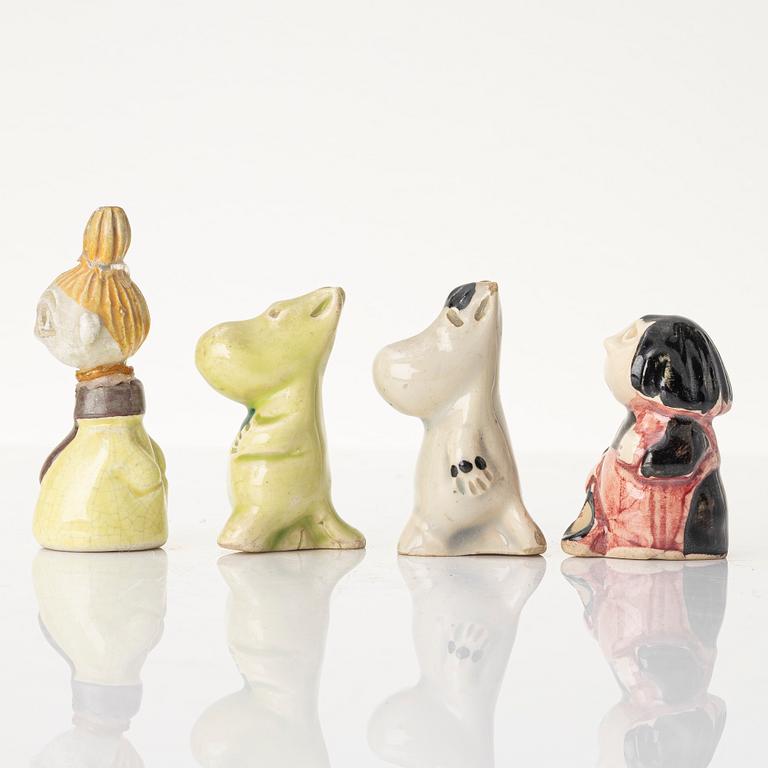 Signe Hammarsten-Jansson, figurines, 4 pcs, "Moomin", Arabia, 1950s.