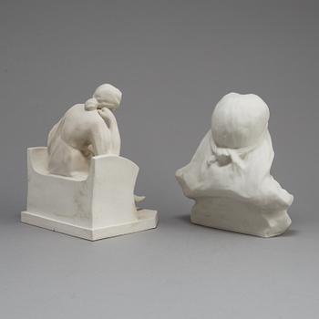 TWO PARIAN FIGURES, Gustavsberg 1911 and 1924.