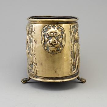 A 18th century brass jardiniere.