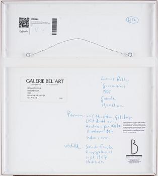 LENNART RODHE, gouache, monogramsignerad, utförd 1955.