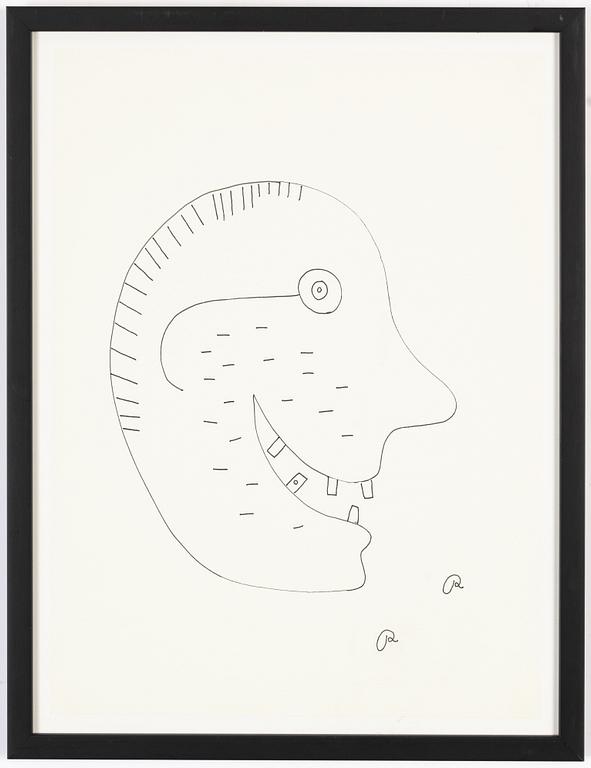 Roger Risberg, indian ink drawing, signed. Executed in 2008.