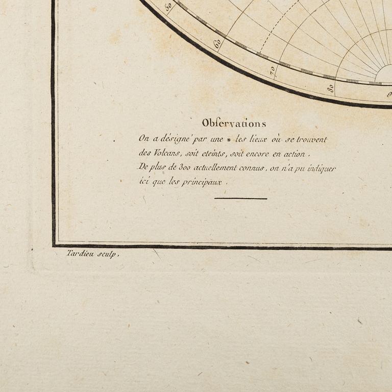 Karta, kolorerad, P.G. Chanlaire & E. Mentelle, Frankrike, 1779.