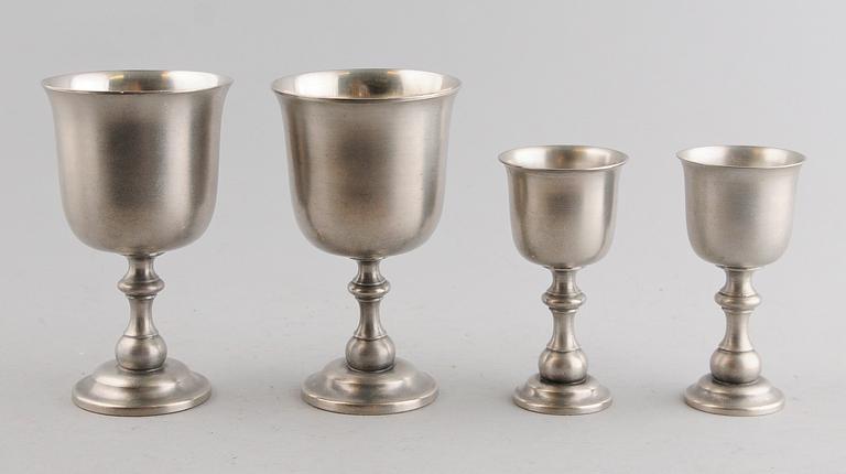 VIN- OCH LIKÖRGLAS, 10+11, tenn, GAB.