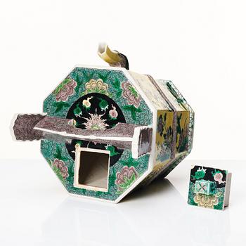 Kanna med lock, porslin. Sen Qingdynasti.