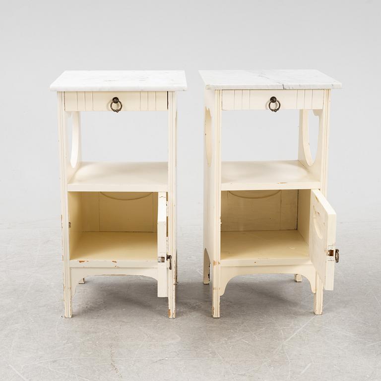 A pair of Art Nouveau bedside tables, early 20th century.
