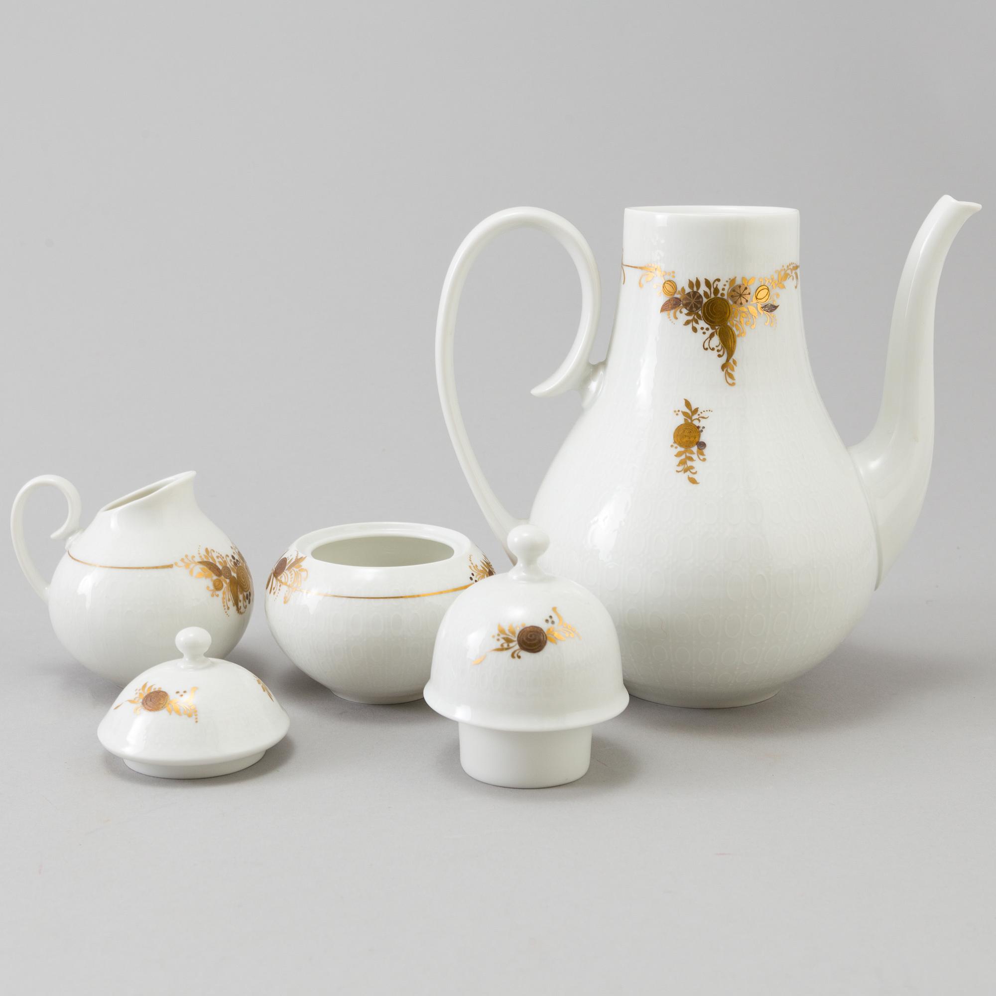 MOCCASERVIS, ca 12 delar, porslin, Björn Wiinblad, Rosenthal, 1900-talets andra hälft.