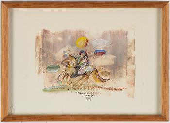 Madeleine Pyk, mixed media, signed and dated 1972.