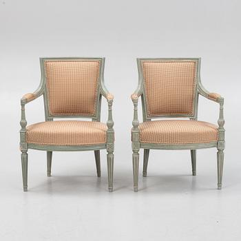 Karmstolar, ett par, directoirestil, 1900-tal.