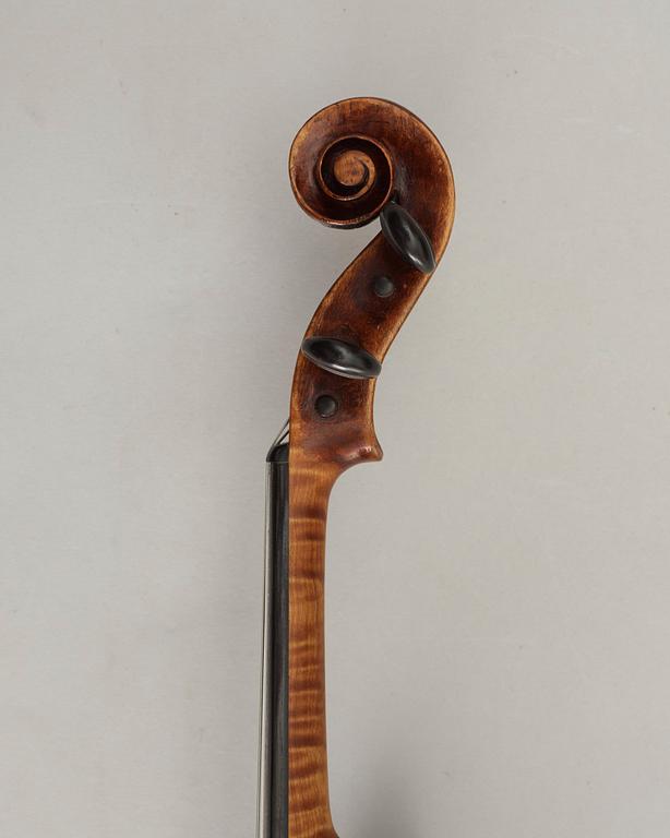 A violin signed and dated Jacques Boquay Paris 1724.