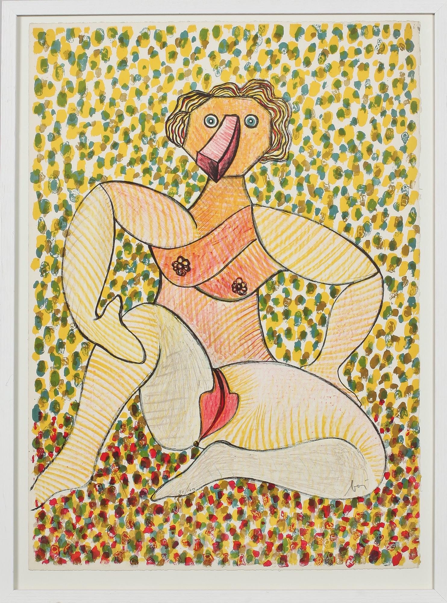 ENRICO BAJ, färglitografi, signerad och numrerad 21/100.