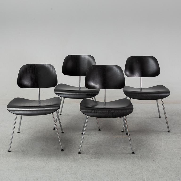 Four 'DCM' Plywood Group chairs by Charles and Ray Eames for Vitra.