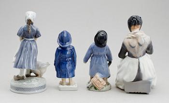 FIGURER, 4 st, porslin, Royal Copenhagen.