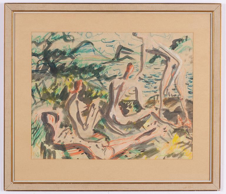 Rolf Nesch, On the Beach.