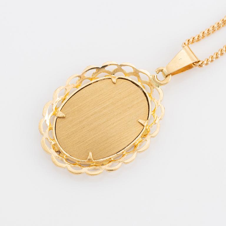 Hänge med miniatyrporträtt, med kedja, 18K guld.