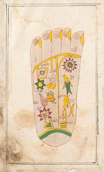 Unidentified artist, Foot with symbols and figures, India, 19th/20th century.
