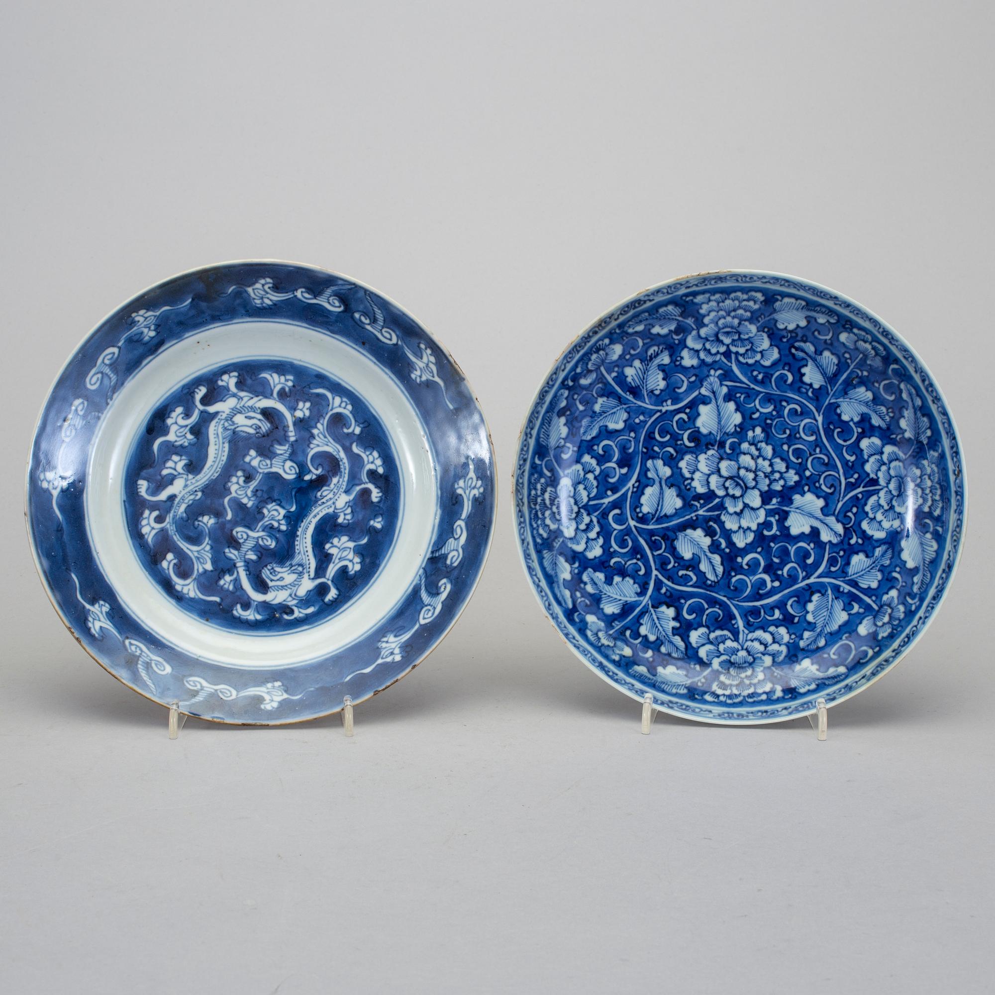 TALLRIKAR, 4 st, porslin, Kina, Kangxistil, 1800-tal.