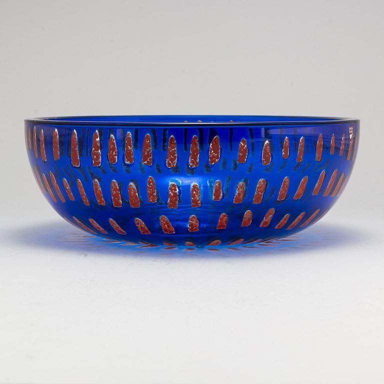 SVEN PALMQVIST, skål, glas, "Ravenna", Orrefors 1989.