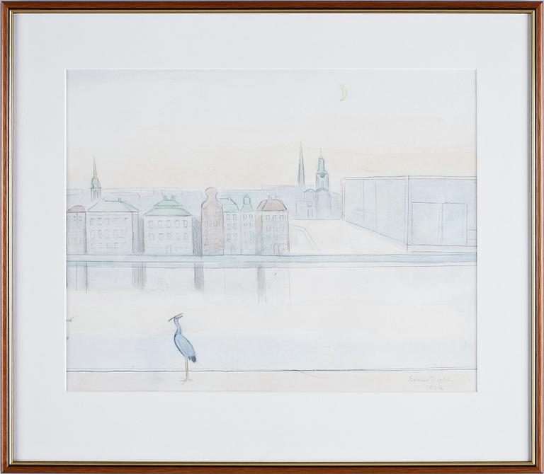 EINAR JOLIN, akvarell, sign o dat 1974.