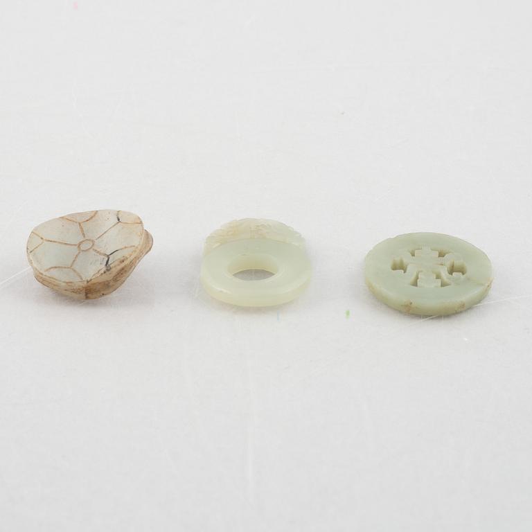A group of five Chinese stone charms, 20th century.