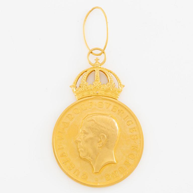 Gustav VI Adolf, a gold medal, Pro Patria, 1960.