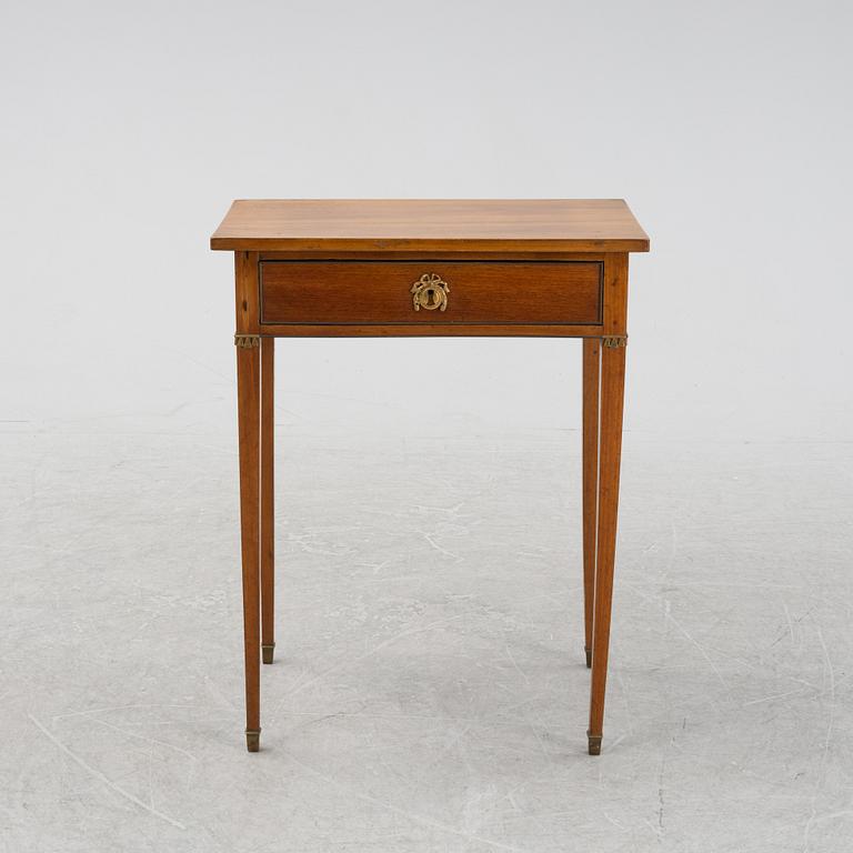 A late Gustavian mahogany veneered sewing-table, circa 1800.