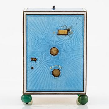 Cartier, reseur i förgyllt silver och emalj samt originaletui, Frankrike tidigt 1900-tal.