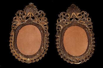 SPEGELLAMPETTER, ett par, nyrokoko, 1800-tal.