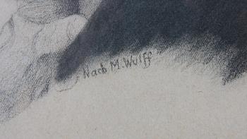 OKÄND KONSTNÄR, teckning, sign o dat 1928 efter M, Wulff.
