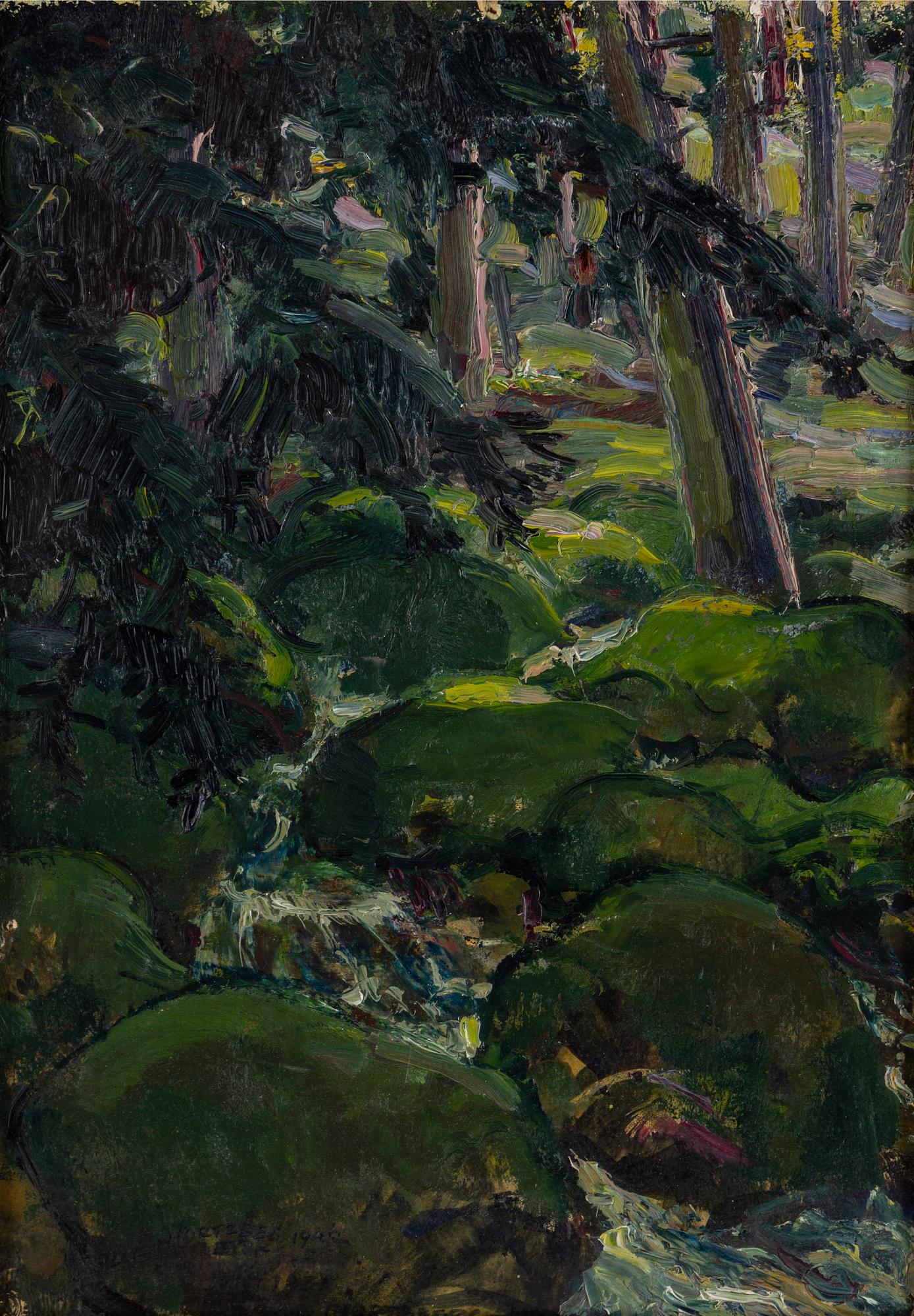 OLLE HJORTZBERG, oil on paper-panepl, signed and dated 1931, 1946.
