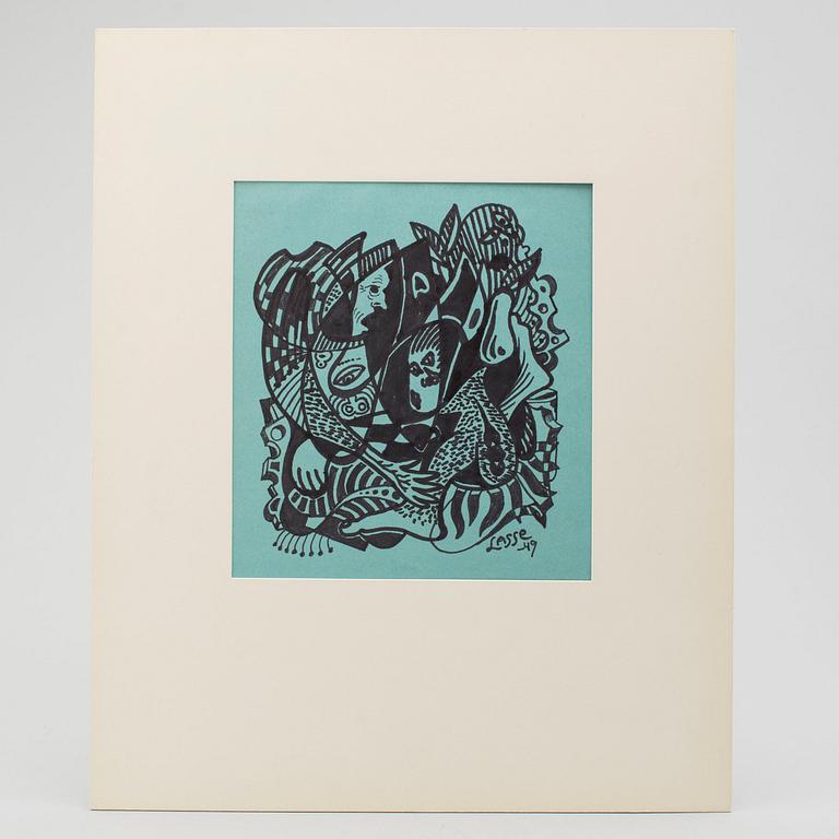 LARS ENGLUND, Ink drawing, signed and dated -49.