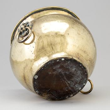 a 18th century brass flower pot.