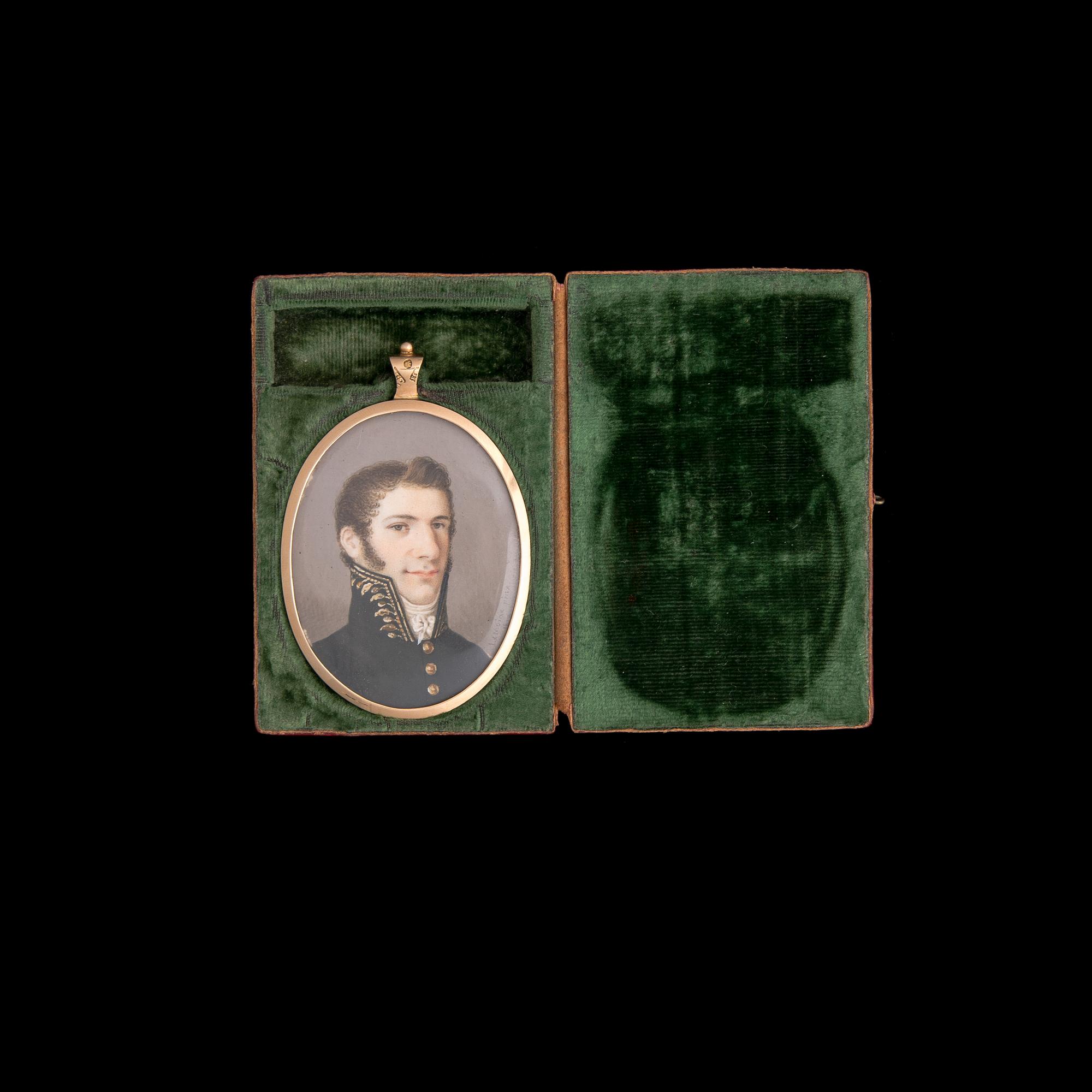 ERIK LE MOINE, miniatyr i guldram, signerad pinx 1813.