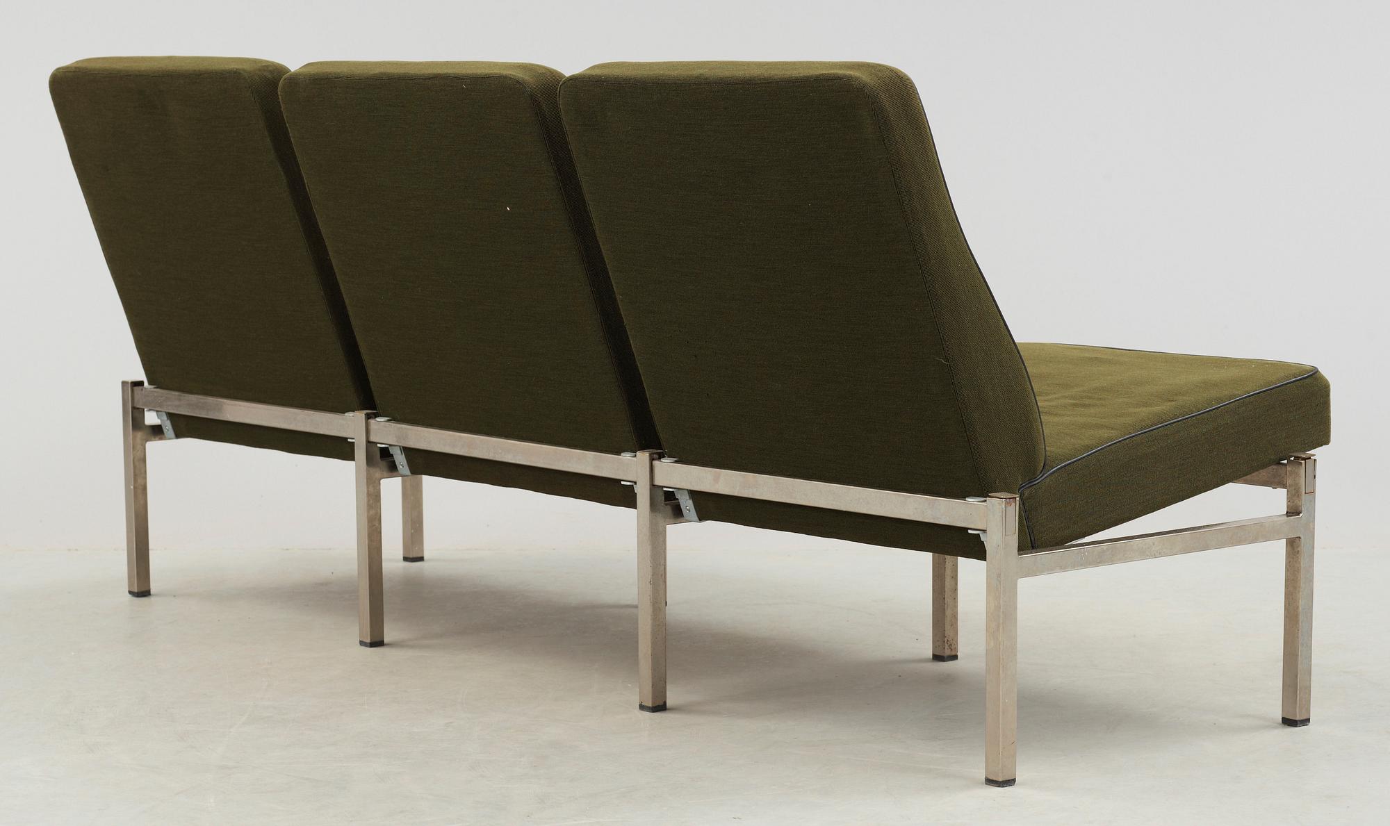 SOFFA, metall och tyg, 1960-tal.