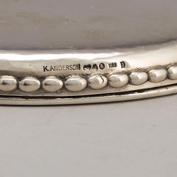 A Swedish silver hand mirror, maker's mark K. Anderson, Stockholm 1919.