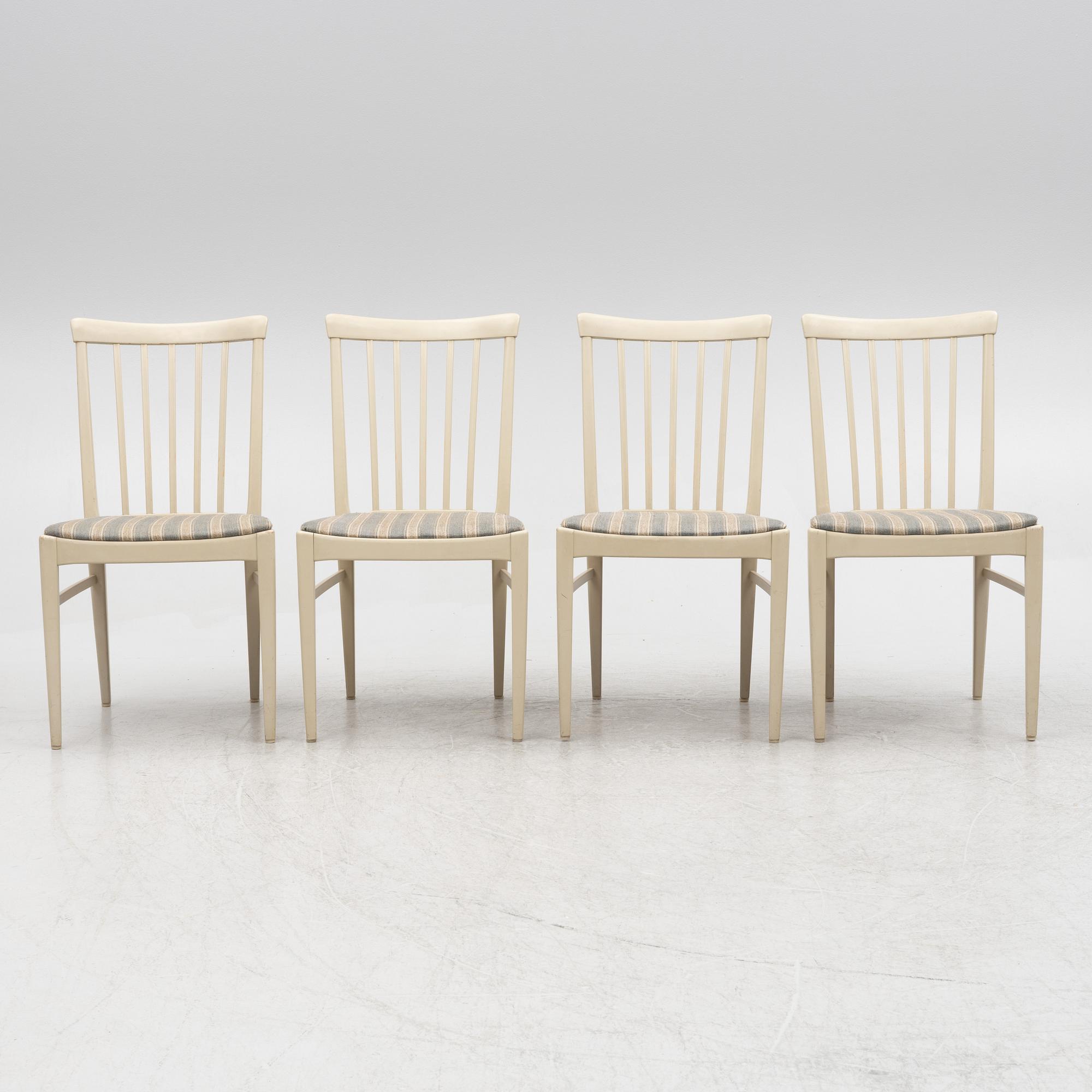 Carl Malmsten, a set of four 'Herrgården' chairs, Bodafors, second half of the 20th century.