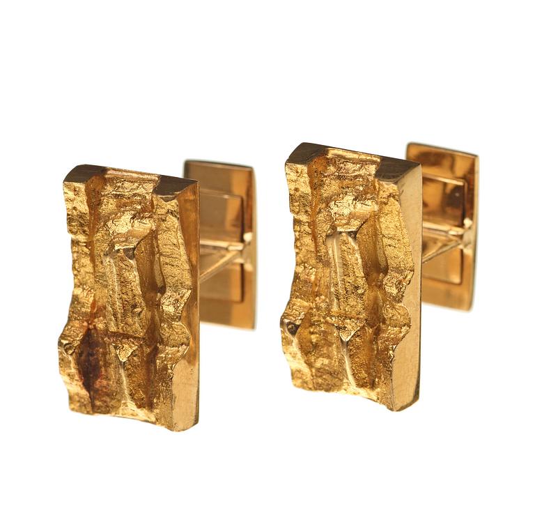 A pair of Björn Weckström 18k gold cufflinks, Lapponia, Finland.