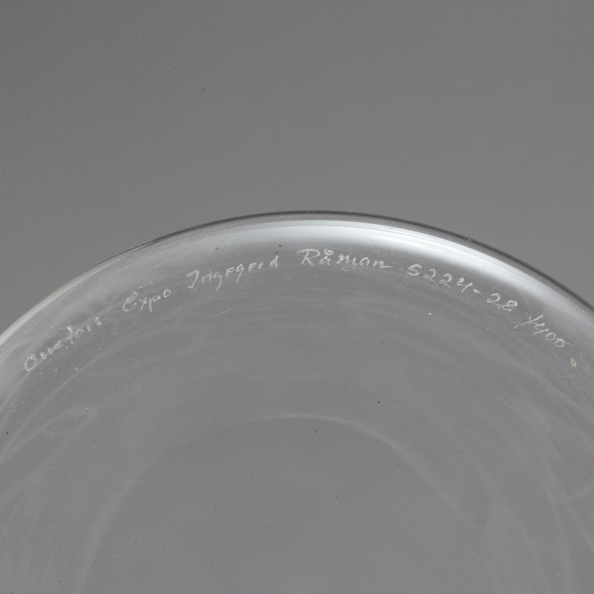 INGEGERD RÅMAN, vas, glas, "Slowfox", Orrefors.