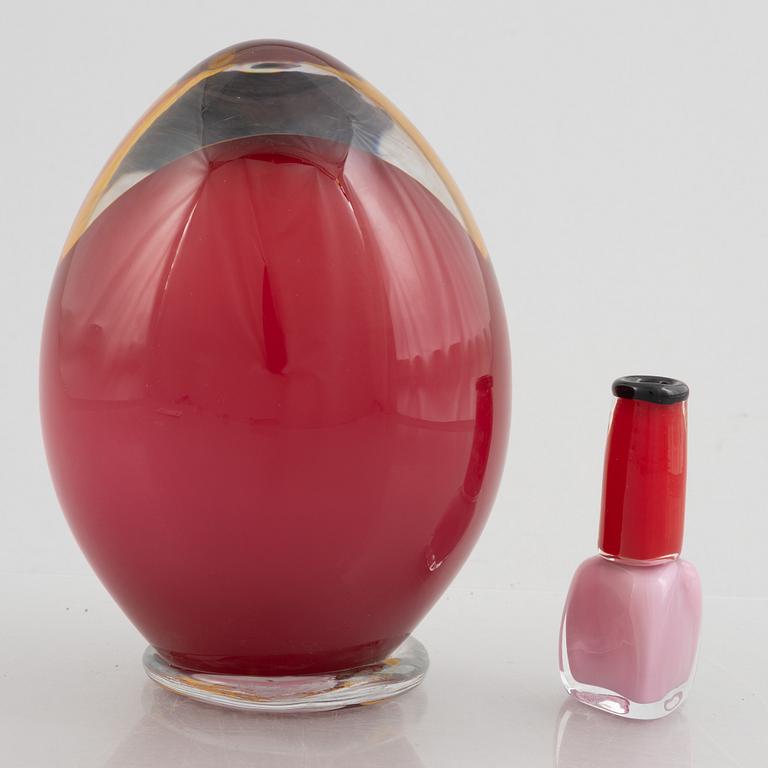Erik Höglund,  two glass sculptures, signed Strömbergshyttan,.