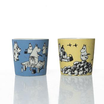Two Moomin mugs, Arabia, Finland, 1990-1996.